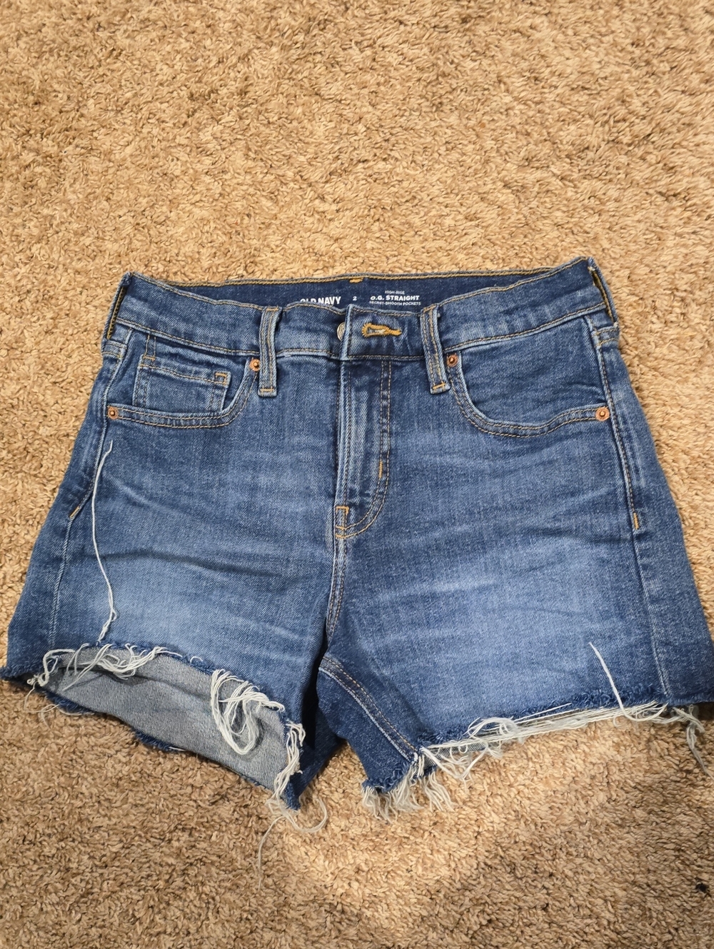 Old Navy Denim High-Rise Frayed Hem Shorts - Size 2